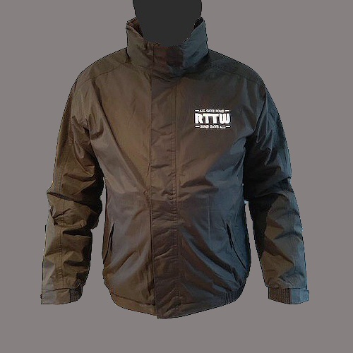 Black bomber jacket with RTTW Logo.