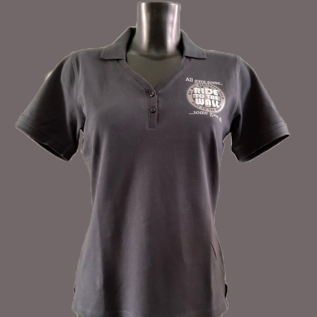 Ladies Polo Shirt 2023, Black - Size 8, Chest size 32"